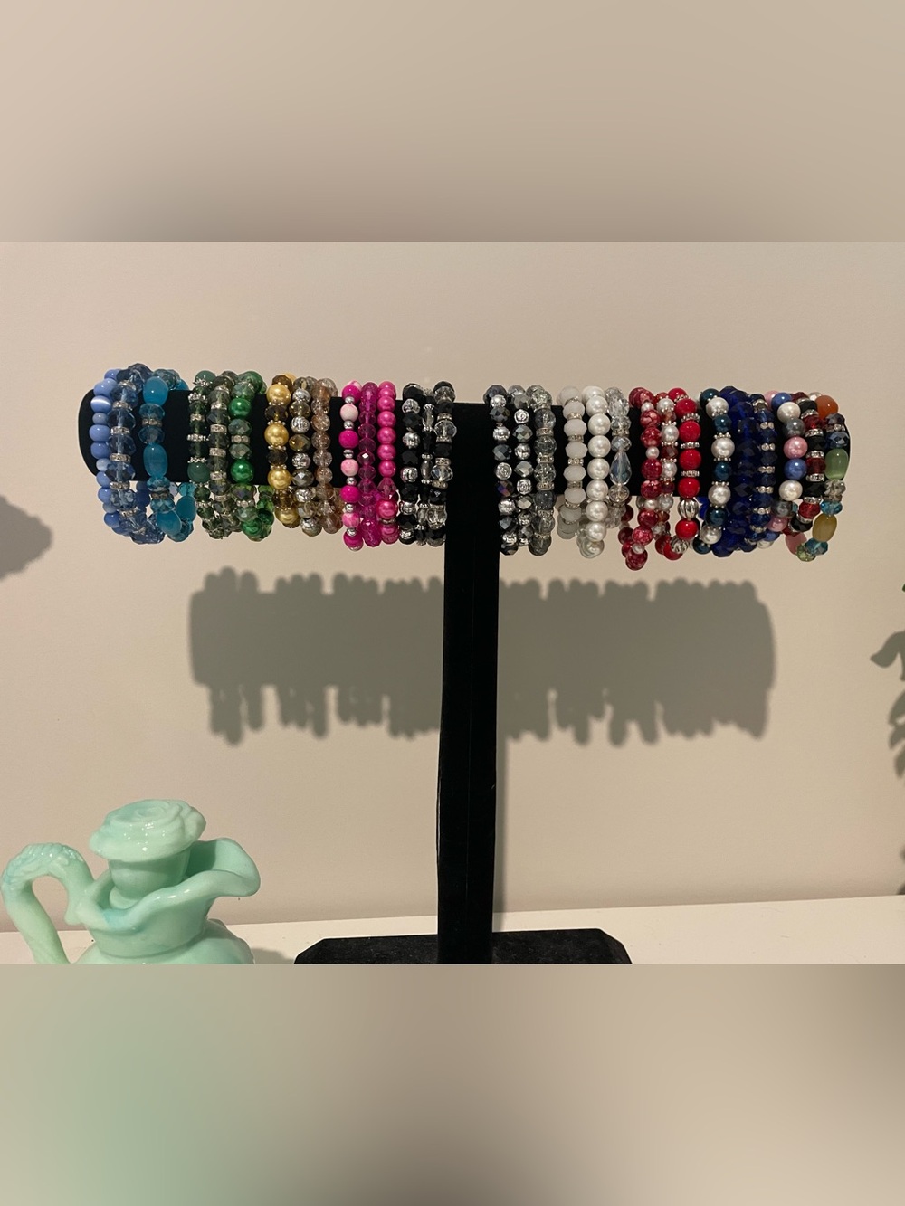 Beaded Stretchy Bracelets - Assorted Colors - Lot of 30